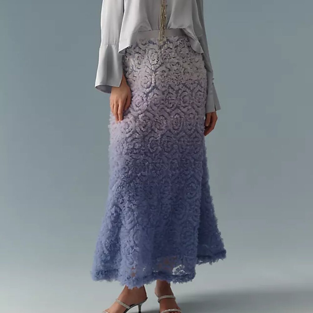 Anthropologie Ombre Scattered Tulle Midi Skirt (new)
